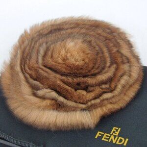 Authentic FENDI Brooch suede [Used]